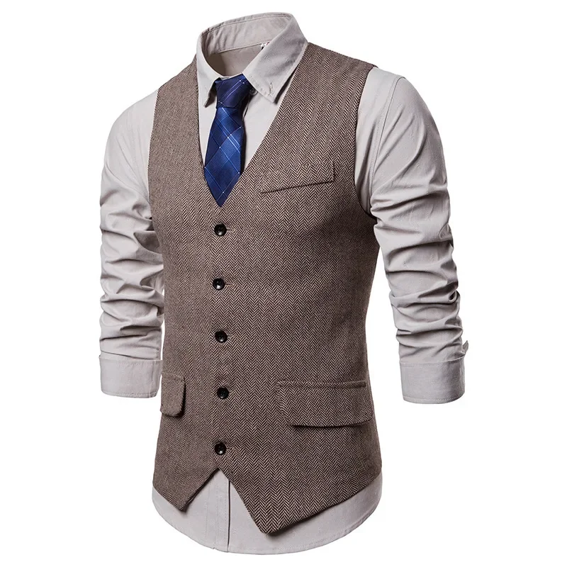 Vests Men Suits V Neck Sleeveless Slim Fit Solid Blazer Vest Coats Single Breasted Splice Casual Regular Coat Simple Autumn 2025