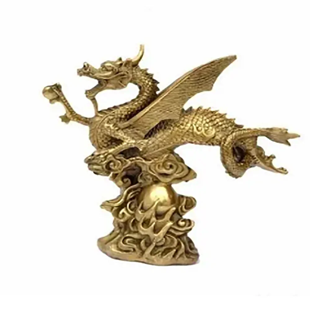 

Copper Statue Opening the light copper flying dragon pterosaur statue desk fly chinese dragon figurine statuette cool Sculpture