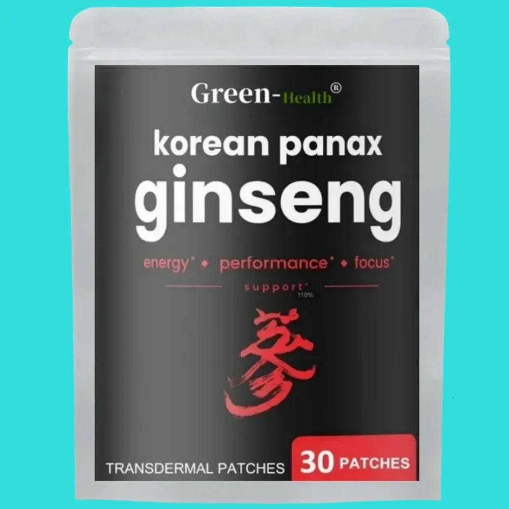 Parches transdermicos coreanos de raíz de ginseng rojo para energía, enfoque, rendimiento, vitalidad y inmune 30 parches