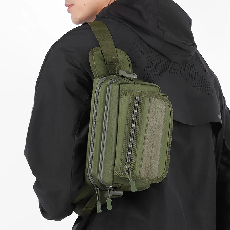 

Multi Functional Men's Chest Bag, Multi Compartment Storage, Casual Waist Bag, Suitable for Hiking,sports,cycling,mountaineering