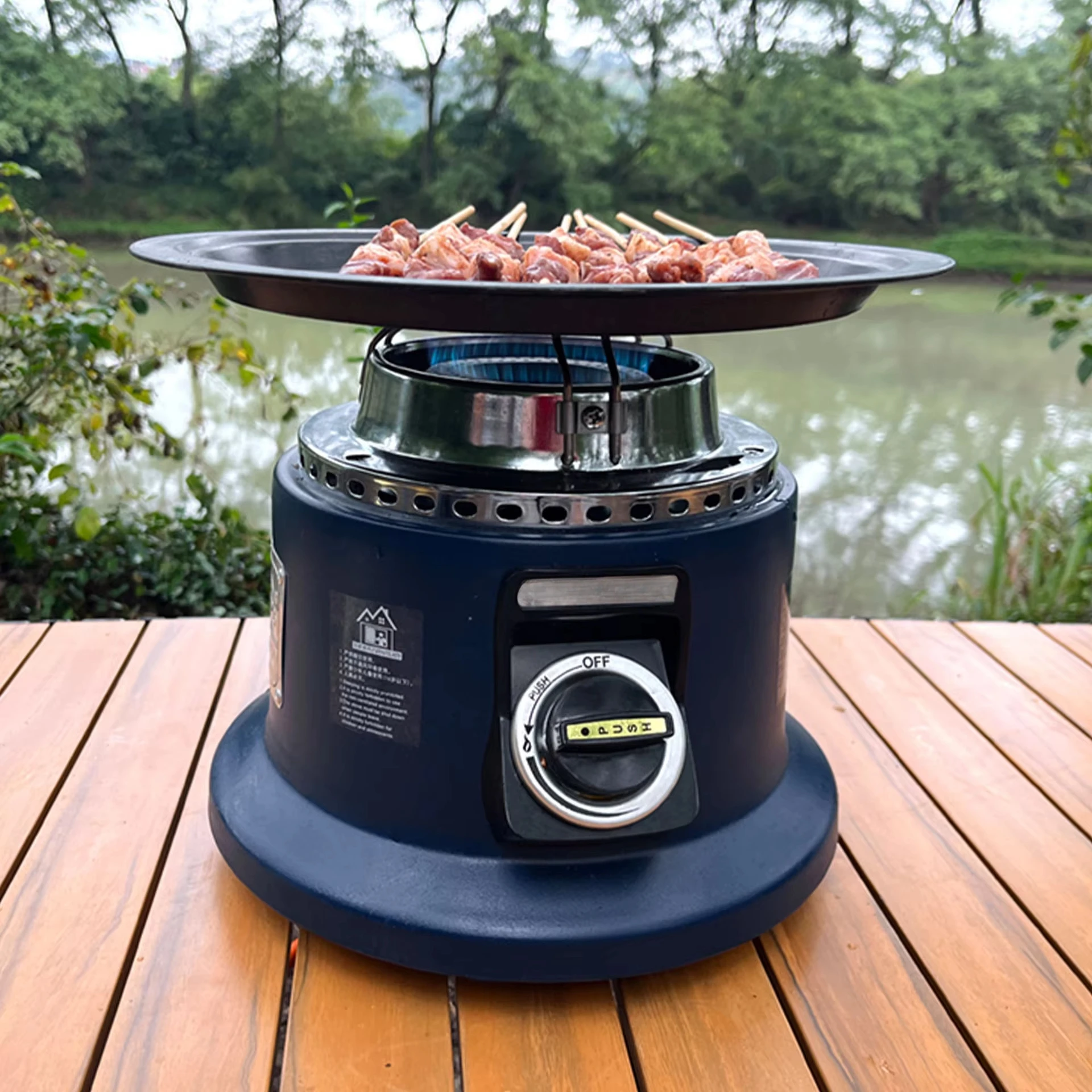 Outdoor Steel Manual Patio Heater BBQ Grill BBQ Grill Tea Maker Fire Pit Ice Fishing Camping Picnic LPG