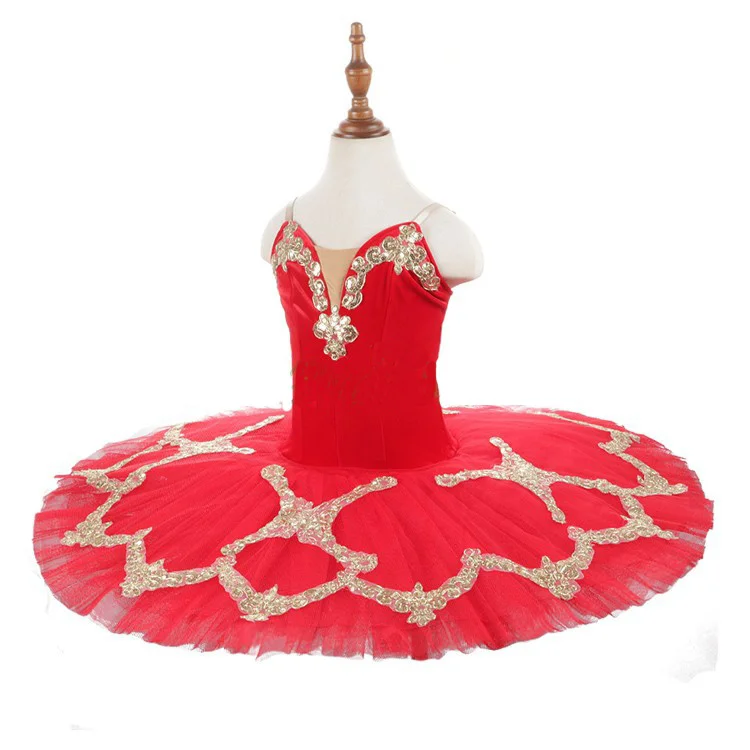 Robe tutu de ballet pour femmes et enfants, tenue de danse pour spectacle sur scène, rouge, bleue, 2022