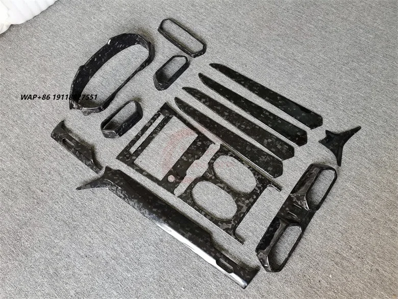 Forged  Dry Carbon Fiber OEM Style Car Interior for URUS Upgrade Modification Center Console Dashboard Trim 14 Piece