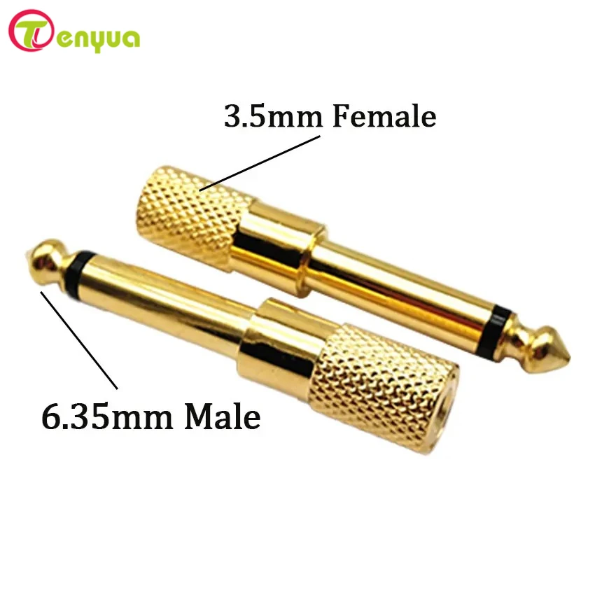 6.5mm Female to 3.5mm Male Jack 3.5 Female to 6.35mm Male Plug Audio Microphone Adapter Converter Aux Cable Gold Plated