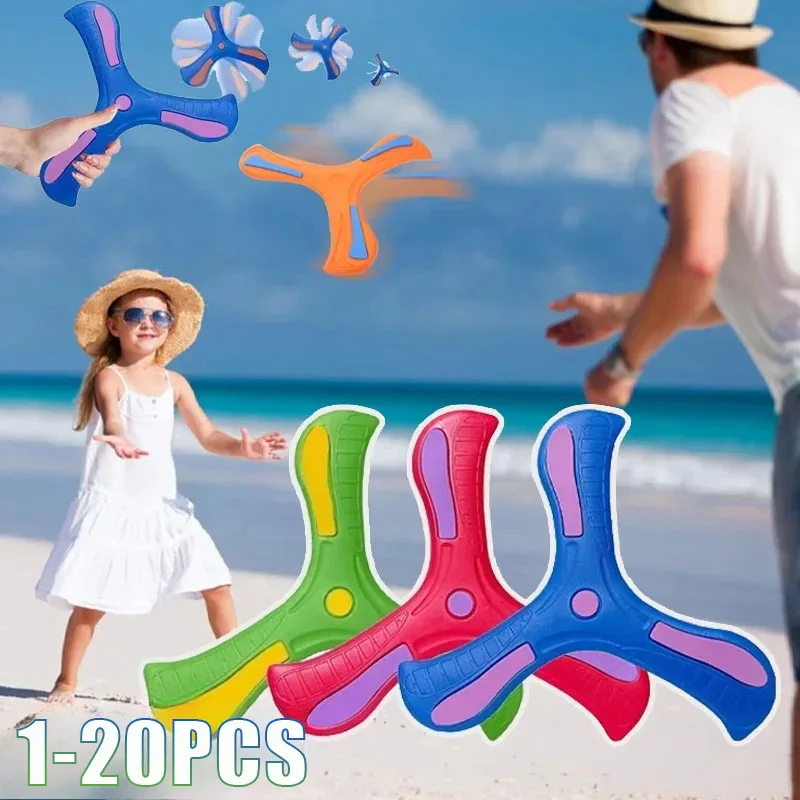 

1-20PCS LInteractive Flying Disc Toy for Adults Kids Soft Boomerang Three-Leaf Cross Decompression Puzzle Gift Made