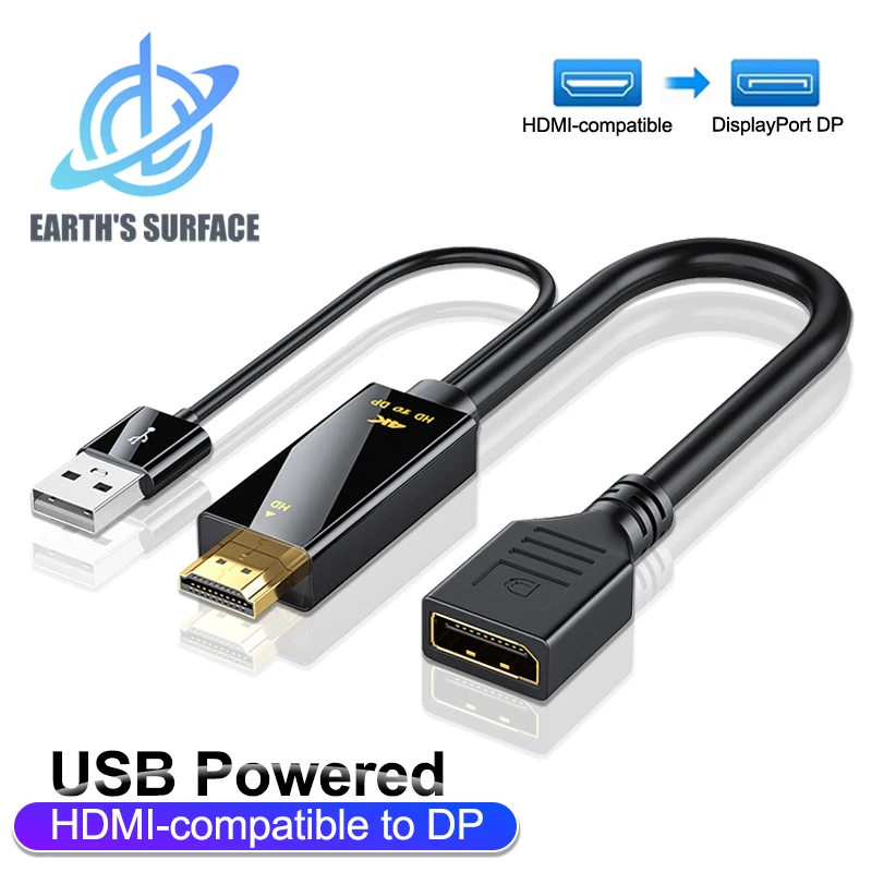 4k hdmi-compatível com displayport dp conversor cabo hdtv macho para dp fêmea adaptador cabo de conversão para portátil ps5 monitor xbox