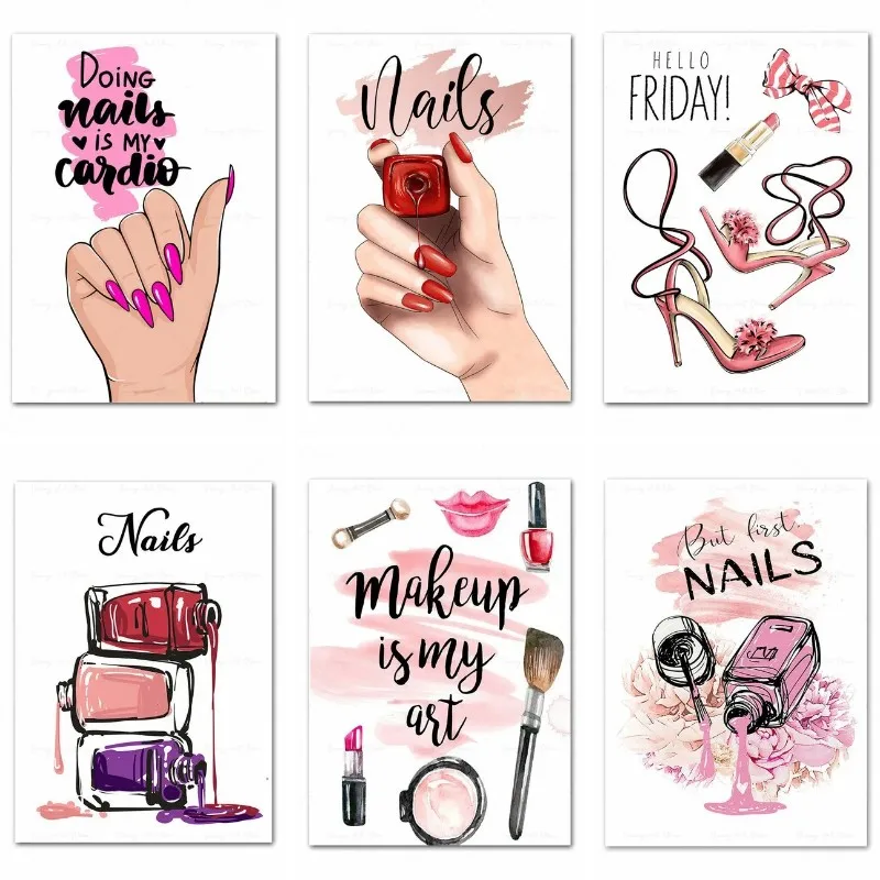 Lápiz labial para esmalte de uñas, kits de pintura de diamantes para adultos, gemas de taladro completo 5D DIY, decoración de habitación de niña de salón de belleza, Dotz de diamantes