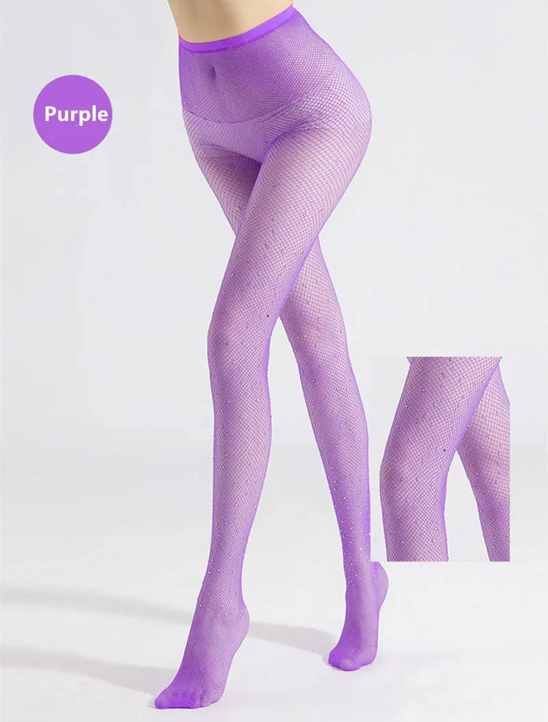 1/4 Paar Übergrößen-Netzstrümpfe mit Strass für Damen, Schwarz, Sexy, Ultra-Glitzernd, Hohe Taille, Netzstrumpfhose, Damen-Party-Leggings – Detail 27