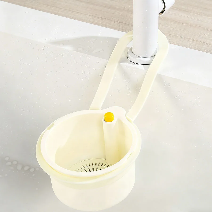 Self-Cleaning Push-Type Sink Strainer Basket - Automatic Food Waste Drain Basket With Removable Bottom, Easy Installation
