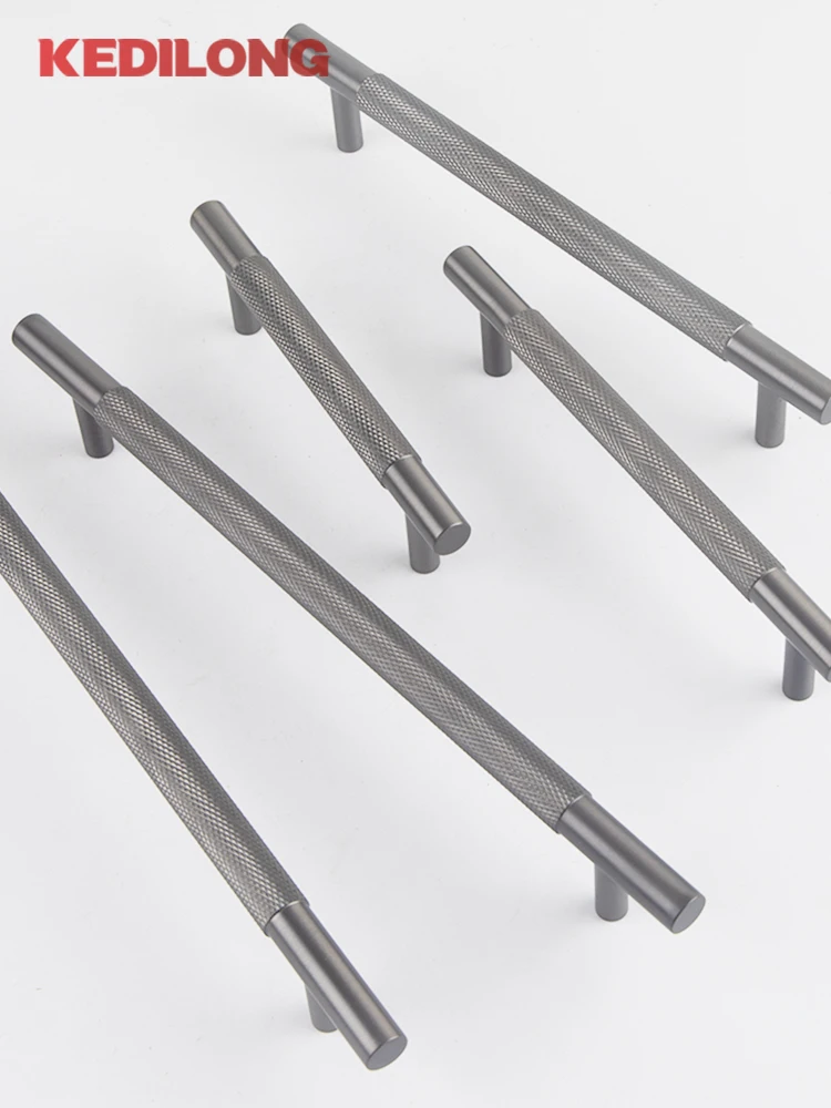 KEDLO الصلبة النحاس ضوء الفاخرة التخريش مقبض كابينة خزانة المطبخ درج مقبض Gunmetal سحب