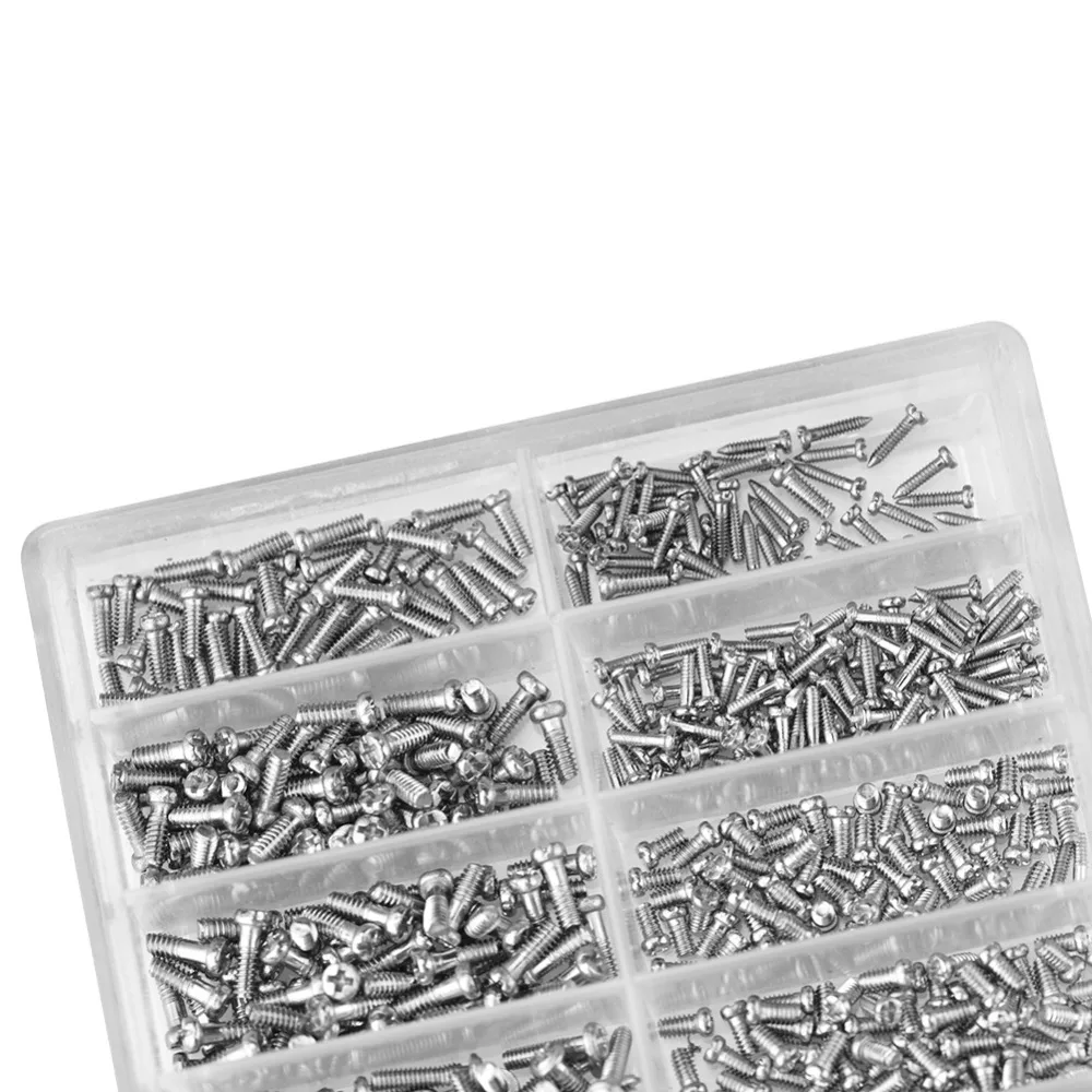 ชุดสกรูไมโครสแตนเลสครบชุด 1000 ชิ้น สกรูซ่อม สกรูขนาดเล็ก ซ่อมแว่นตา