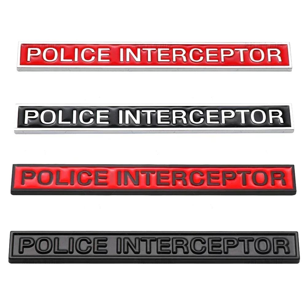 Car PoliceInterceptor Logo Emblem Badge Sticker for Dodge Caliber Challenger Journey Caravan Chevrolet Camaro Spark Colorado