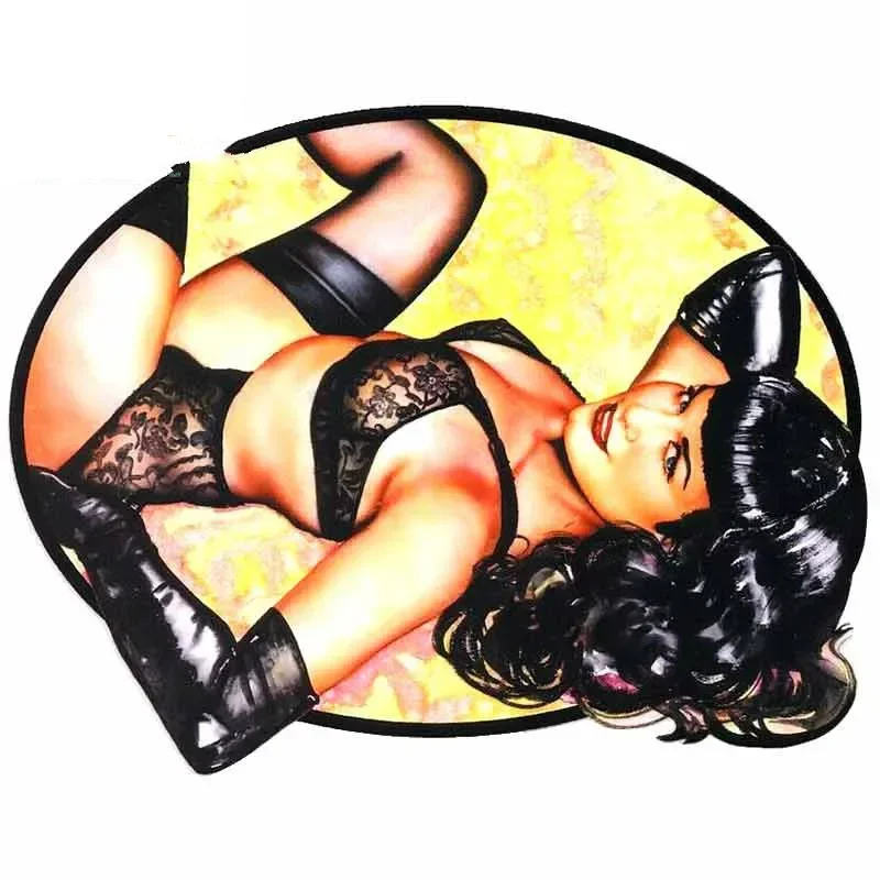 Hot Sexy Lingerie Bettie Page PinUp Girl Latex Gloves Creative Car Sticker Fashion Decal Exterior Waterproof Vinyl13cm*10cm