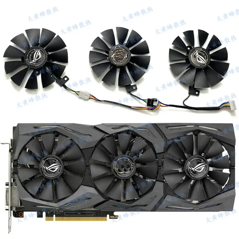 Original Graphics Card Cooling Fan for ASUS STRIX-RX480-O8G-GAMING GTX1060 GTX1070 PLD09210S12M PLD09210S12HH