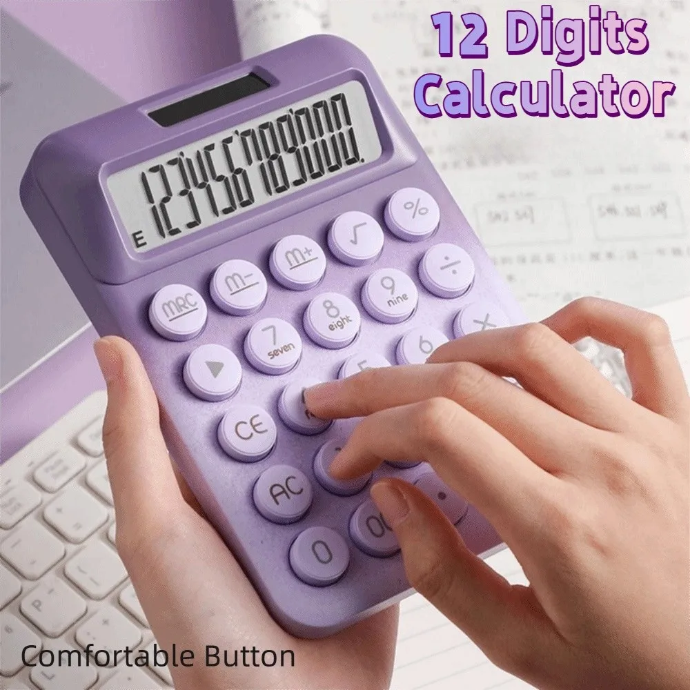 

creative Solar Desktop Calculator High-value Candy Color Finance Calculator Stationery Easy To Use Mechanical Calculator Home