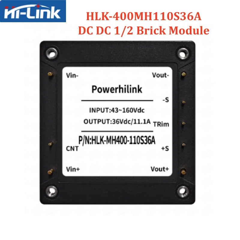 Hilink HLK-400MH110S36A 400W 1/2 Brick DC-DC Module 43-160VDC 36V 11.1A Positive Logic 3000VDC Isolation