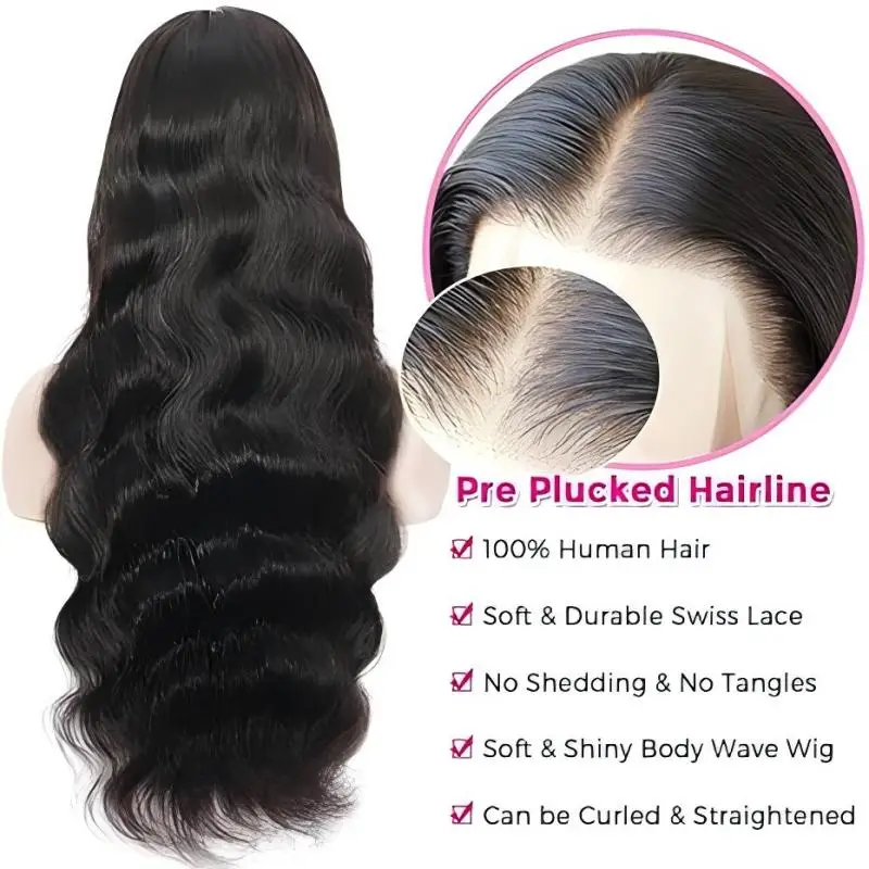 Body Wave13x4 Lace Closure Glueless Frontal Human Hair Wig 30 34 Inch High Density Brazilian 13x6 HD Transparent Lace Front Wigs