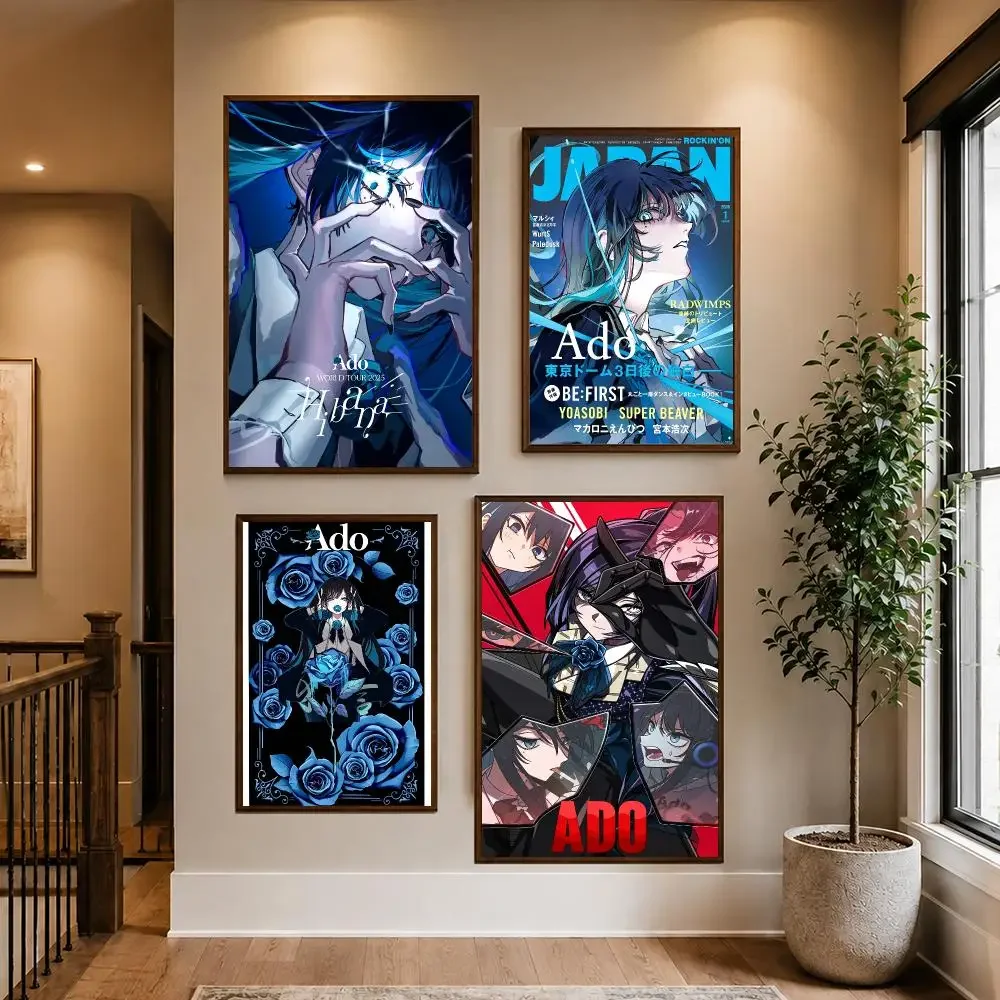 Music Singer Famous Global Ado Poster HD Waterproof PP Self-Adhesive Removable Wall Art Poster Bedroom Cafe Gym Home Decor Gift