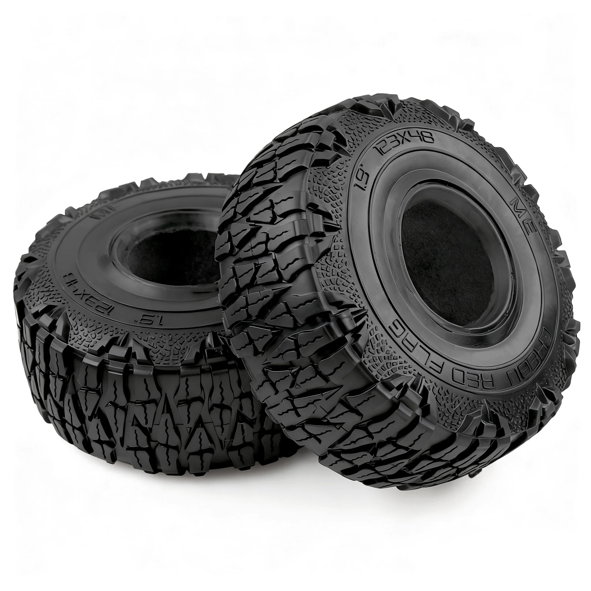 4Pcs 1.9 In 123x48mm RC Crawler Rubber Tires for 1/10 RC Truck Traction Hobby  Cross‑RC SG4 Element Enduro Sendero Upgrade Parts