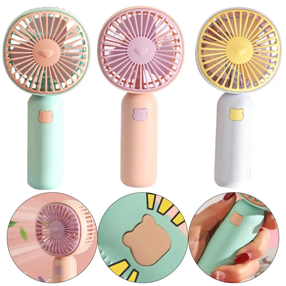 

Handheld Mini Fan USB Charging Cartoon Portable Pocket Outdoor Traveling Fan Students Dormitory Desktop Fan Summer Air Improver