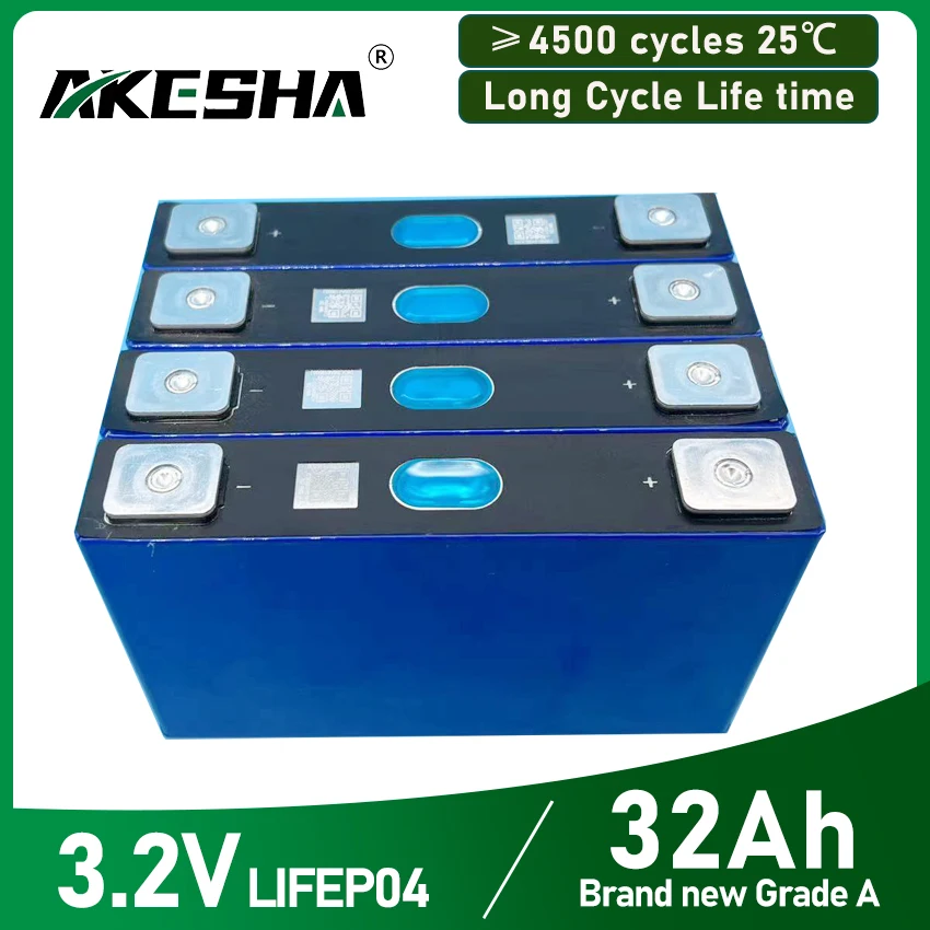 

32Ah Lifepo4 Rechargeable Battery Prismatic Lithium Ion Phosphate Cells for Solar System Energy Storage EV RV Electrical Tools