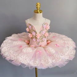 Pink Fairy Doll Professional Ballet Tutu Pancake For Girl Tulles Platter Performance Tutus for Women Ballet Stage Costume