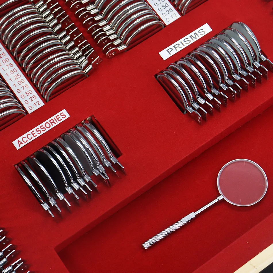 Aist Optics High Quality Optical Products Optical Lenses 266 Pieces Audition Metal Ring Trial Lens Set Aluminum Box Trial Frame