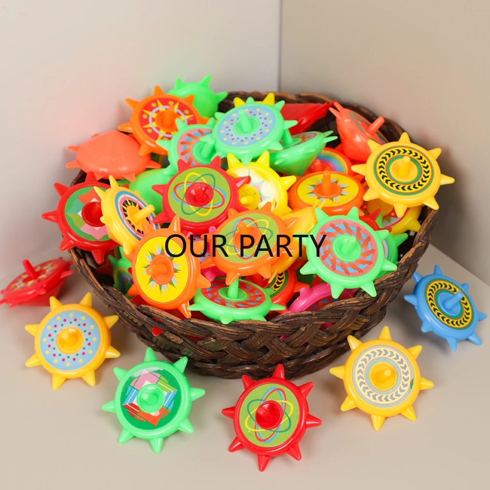 25Pcs Colorful Plastic Gyro Rotating Spinning Top Toy for Kids Birthday Party Favors Pinata Filler Kindergarten Gift Goodie Bag