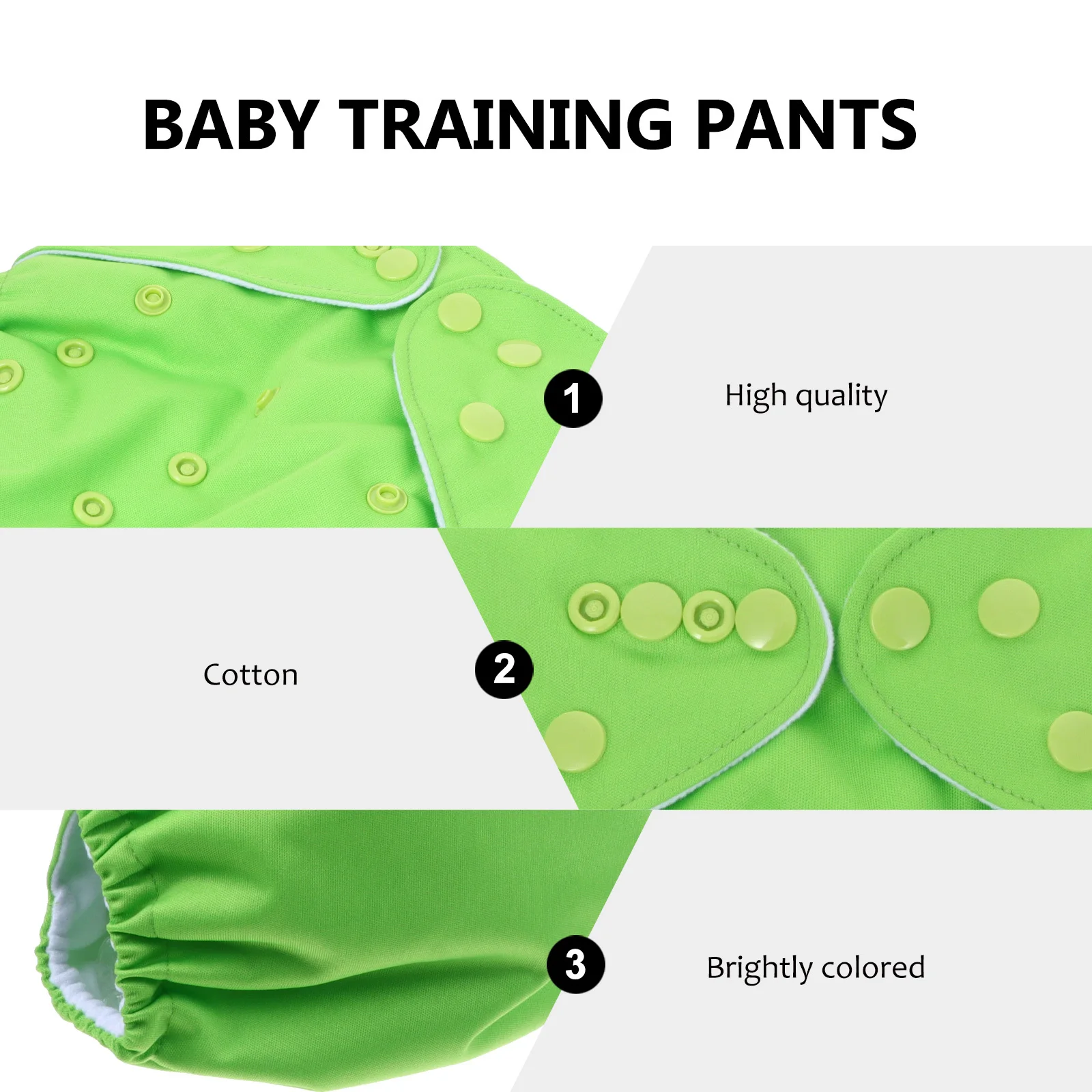 Wiederverwendbare Baby-Stoffwindeln, einfarbig, atmungsaktiv, verstellbar, auslaufsicher, Trainingshose für Kleinkinder, waschbar, langlebiger Komfort