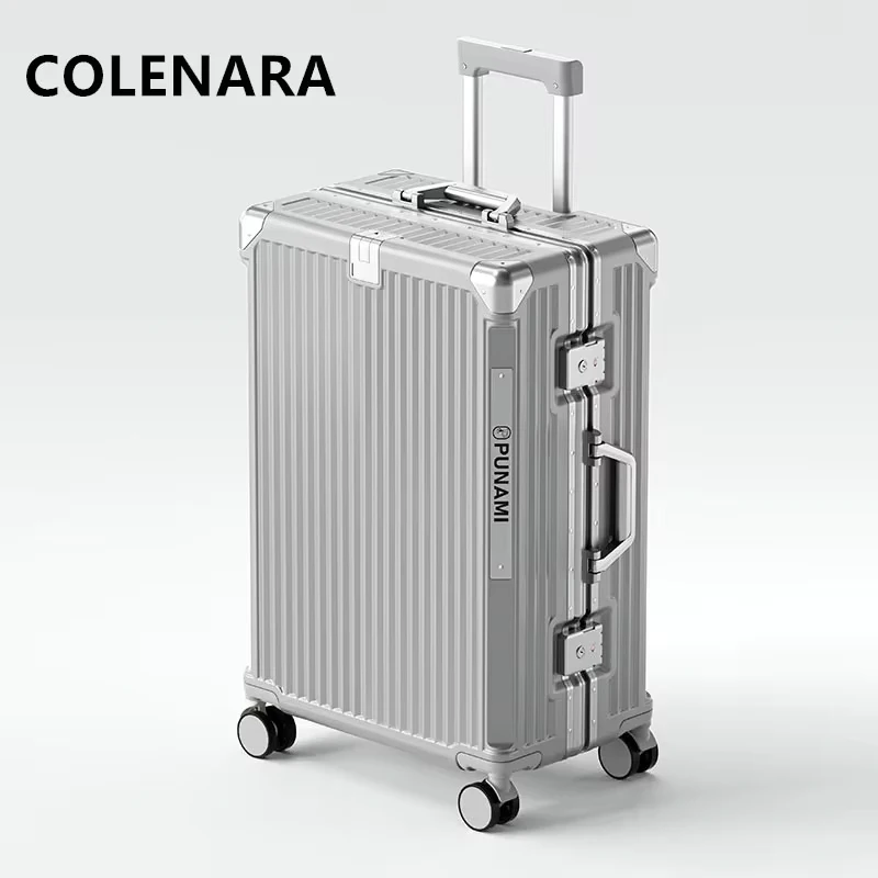 COLENARA Aluminum Frame Suitcase Student ABS + PC Boarding Box 20