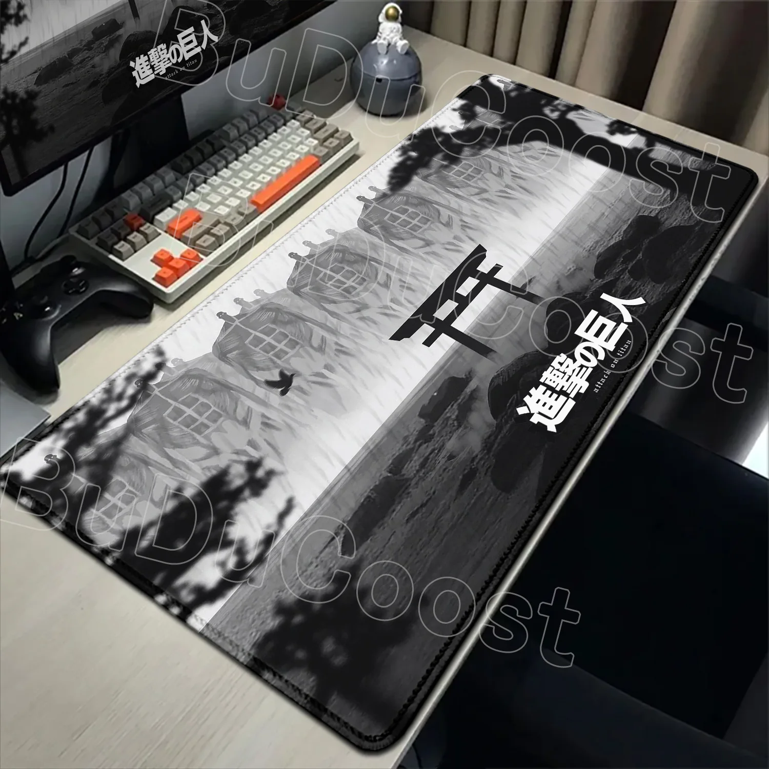 

Новый большой коврик для мыши «Атака Титанов» (аниме), игровой аксессуар для ПК, нескользящий коврик для клавиатуры и стола, компьютерный коврик-мат