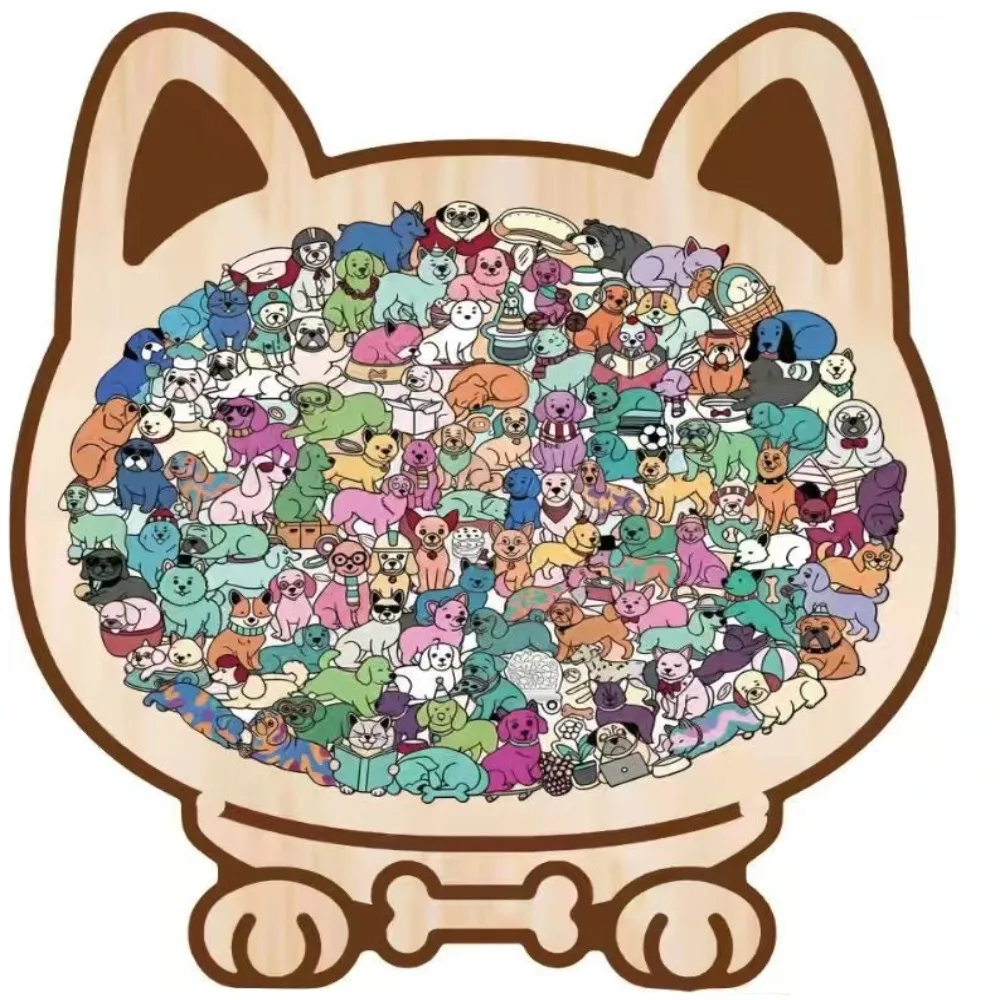 

Animal Shape Dog Shaped Puzzle Early Education Thinking Training Puppies Wooden Puzzle Home Decor Fun And Difficult