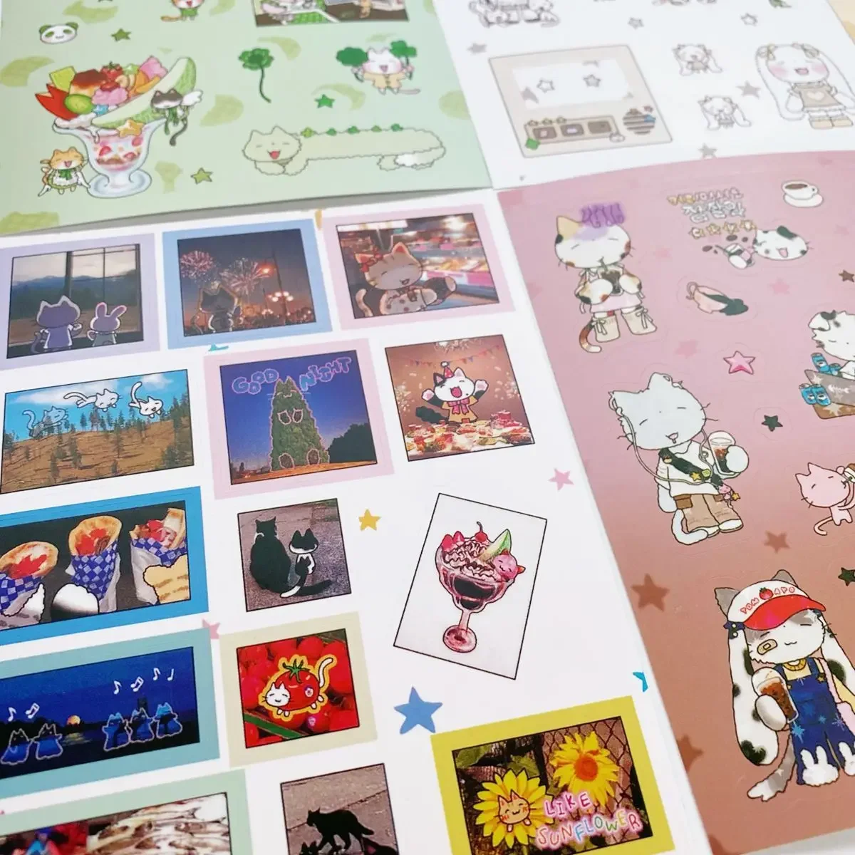 Cat Stickers Korean Stickers Clown Cat Gu Card Stickers Hand Account Material Gu Ben Diy Cute