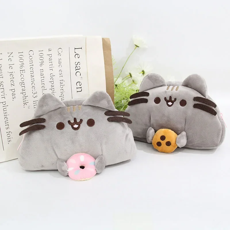 Pusheen Kedi Peluş Kız Makyaj Çantası Kawaii Kozmetik Çantası Karikatür Kalem Çantaları Anime Büyük Kapasiteli Saklama Torbaları Çanta Kız Hediye