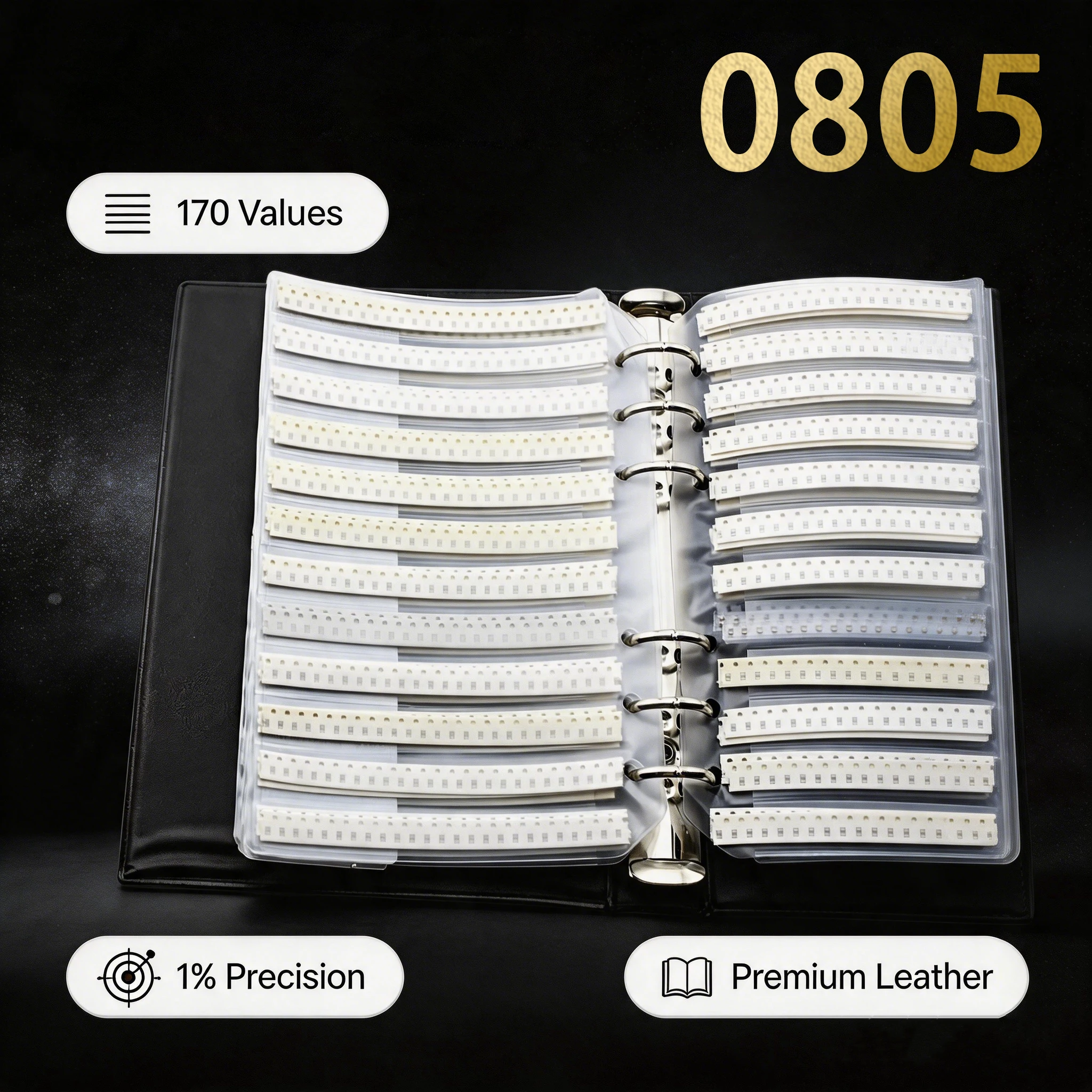 0805 SMD Resistor Kit 1% FR-07 0Ω-10MΩ 170 Values 25pcs Each 4250pcs Sample Book