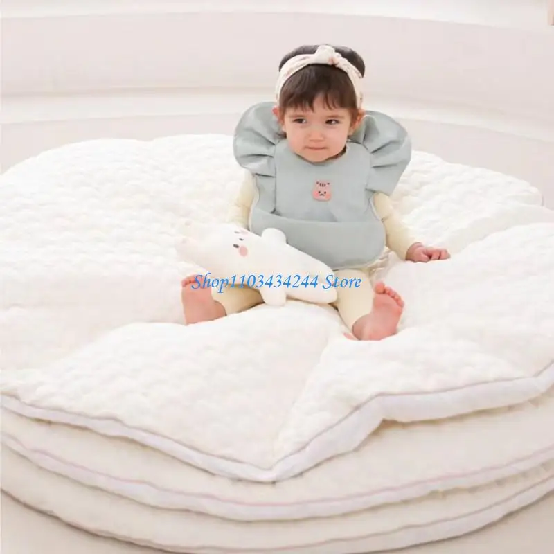 سجادة لعب دائرية من القطن للأطفال، سجادة أرضية مطرزة ناعمة صديقة للأطفال، سجادة لعب دائرية لتزيين غرفة الأطفال