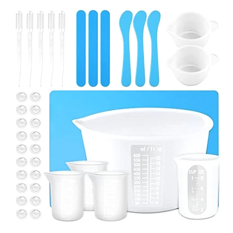 Measure Cups, Silicone Popsicle Stir Sticks Molds Making Silicone Resin For Jewelry&Molds&Resin Molds Making