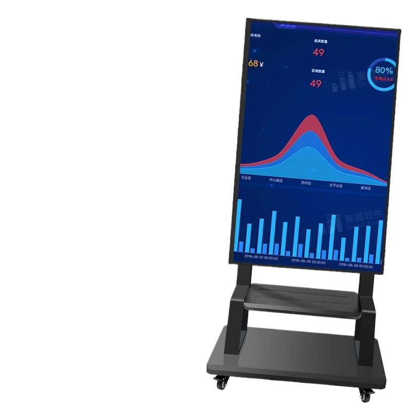 

Universal TV floor stand, horizontal and vertical rotation switching, fitness live TV display stand, mobile cart