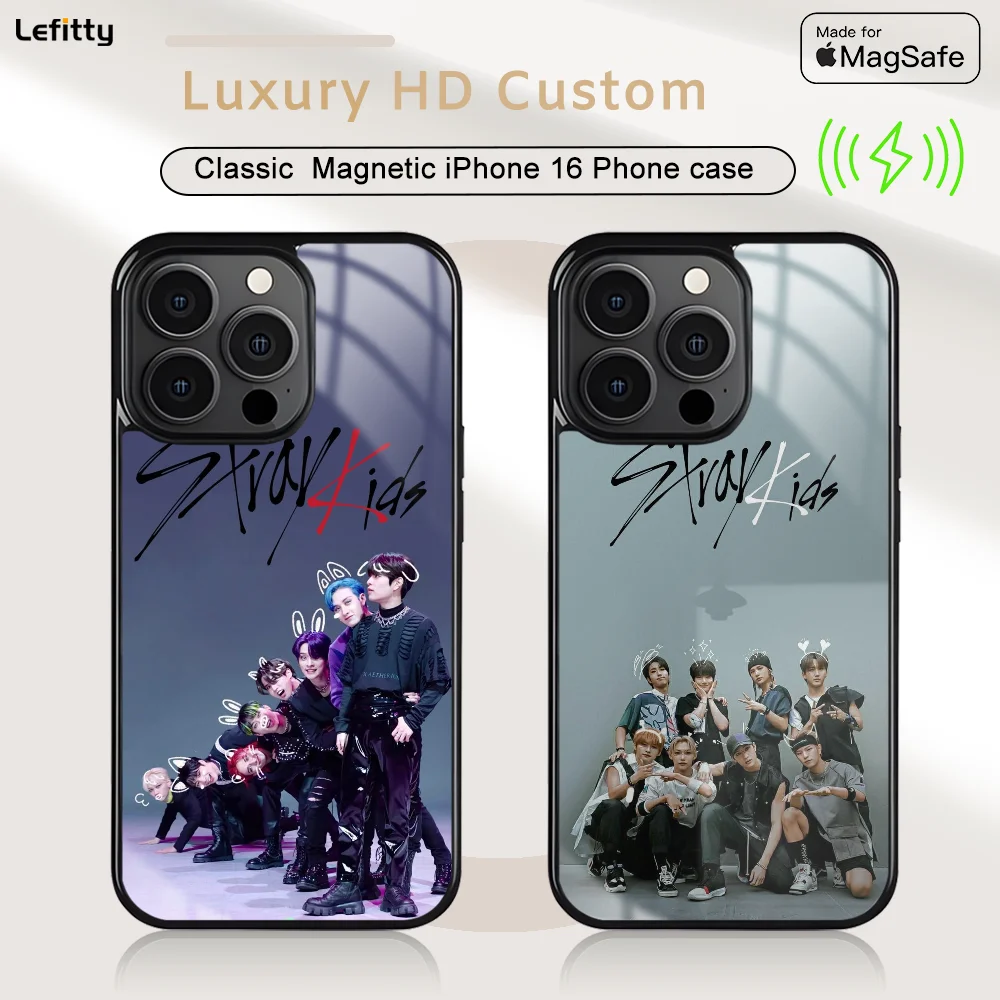 

Kpop S-Stray K-Kids Phone Case For iPhone 16 15 14 13 12 11 Pro Max Plus Mini Magnetic Magsafe Wireless Charging Cover