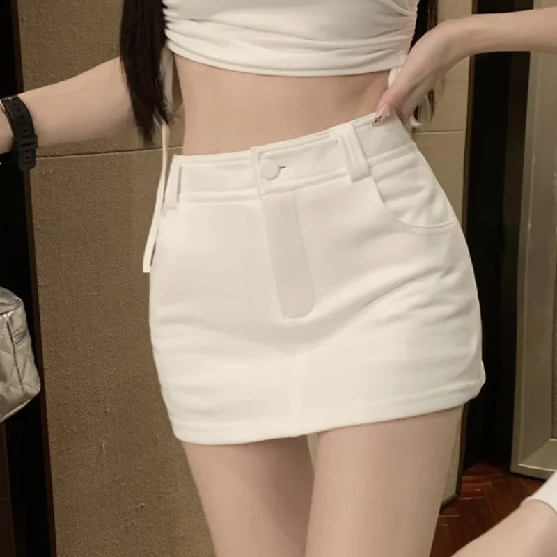 

Корейская юбка с высокой талией, сексуальная модная утягивающая юбка с запахом, лето-осень, Новое поступление, юбка трапециевидной формы