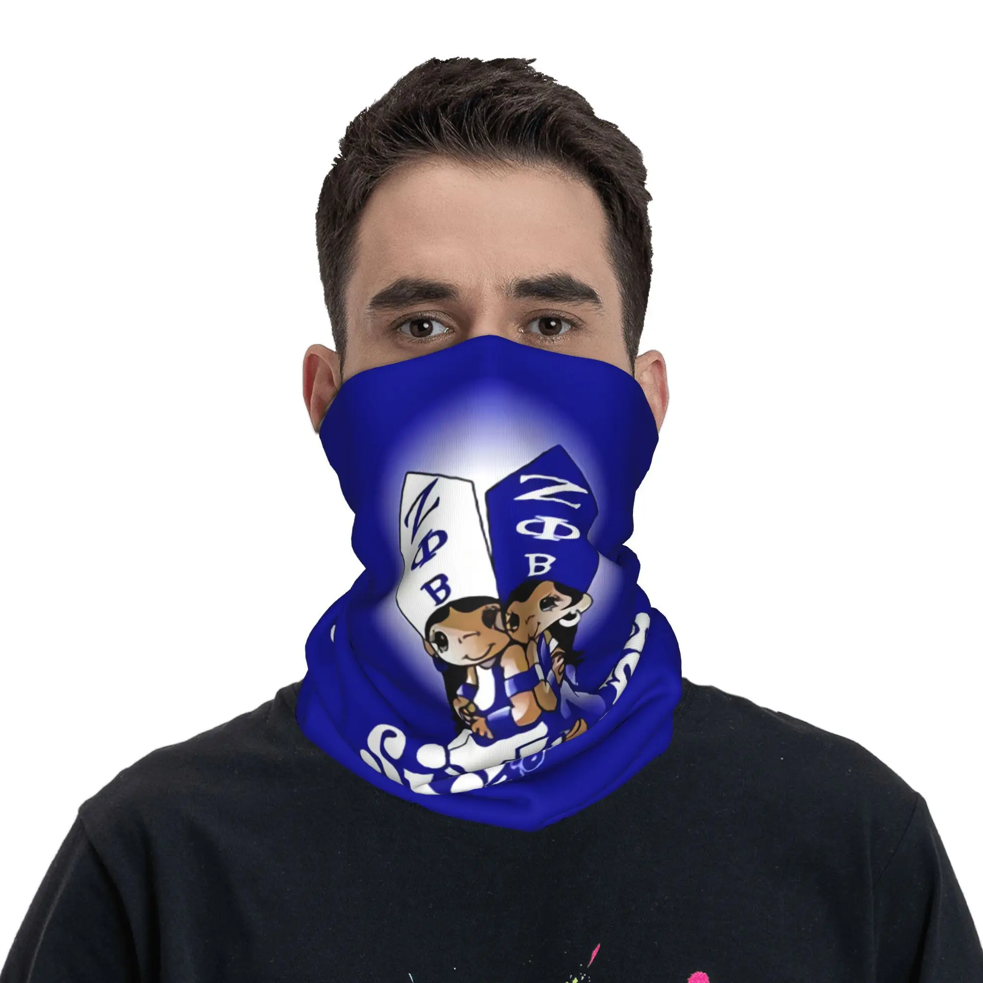 Custom Zeta Phi Beta Sisterly Love Bandana Neck Gaiter for Hiking Running Women Men Wrap Scarf Greek Letter 1920 Headband Warmer