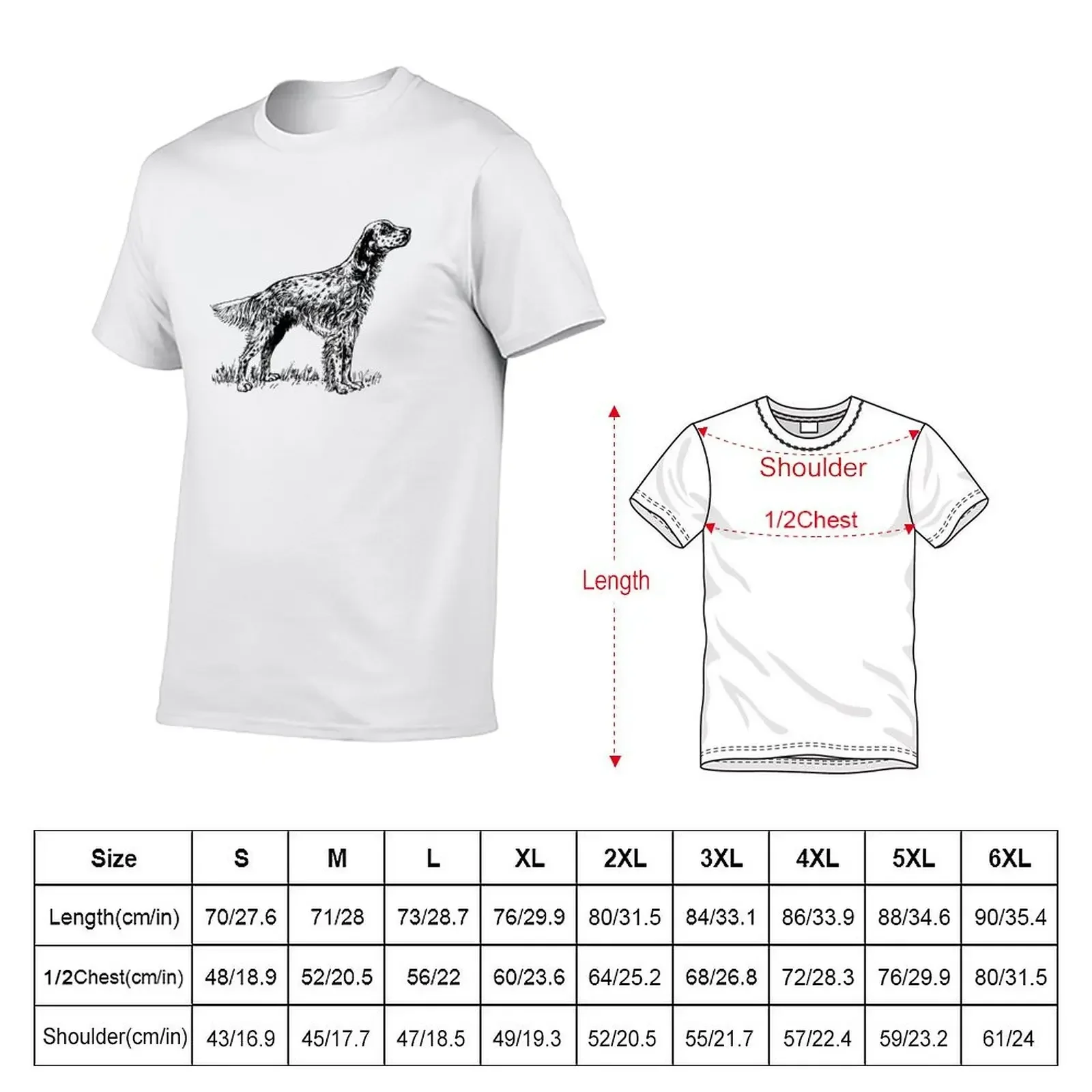 English Setter T-Shirt graphics boys animal print cotton graphic tees compression shirt men