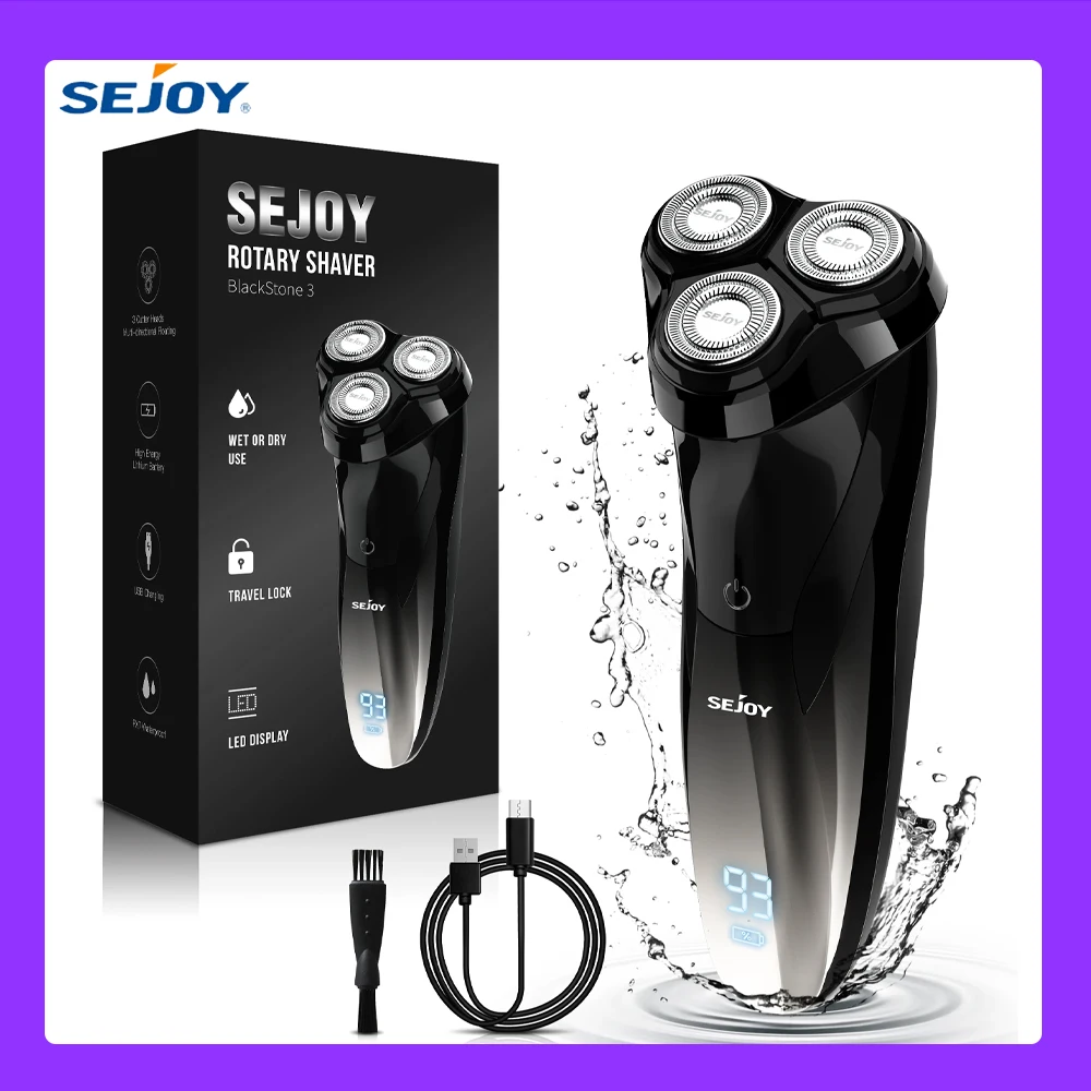 

SEJOY Portable Clean Razor Men USB Electric shaver Powerful Beard Electric Razor Rechargeable Waterproof shaving Machine