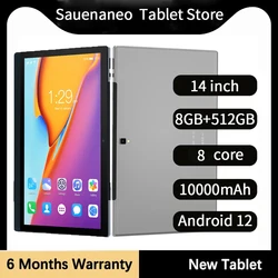 2024 Original New Version 14 inch Android Tablet Android 12 Dual Camera  8GB RAM 512GB ROM 10000mAh