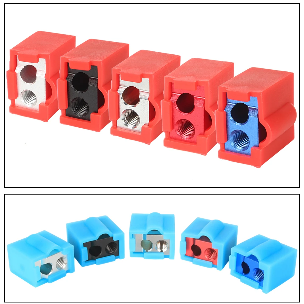 3DSWAY 3D Printer Parts Heater Block e3d v6 Hotend Volcano v2 Heat Block Extruder J-head Aluminium Heating Block Silicone Socks