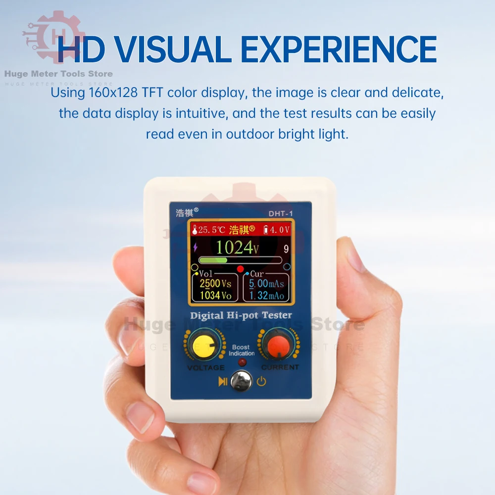 DHT-1160x128 TFT Color Display Transistor Withstand Voltage Tester Digital Type-c Interface Voltage Resistance Capacity Tester image 4