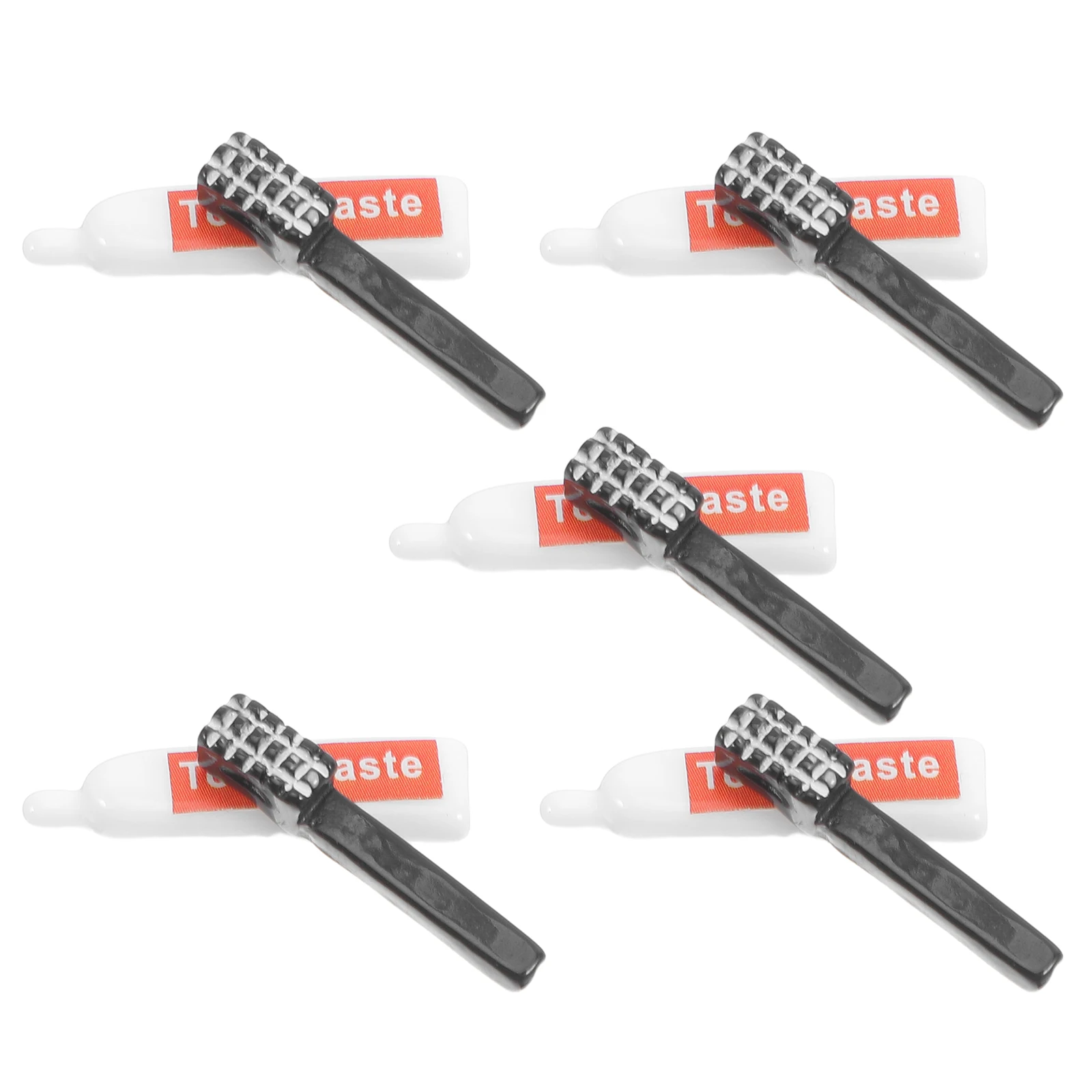 

10 Pcs Toothbrushes Toothpaste Set Miniature Accessories for Crafts Resin Charms House Dollhouse Décor