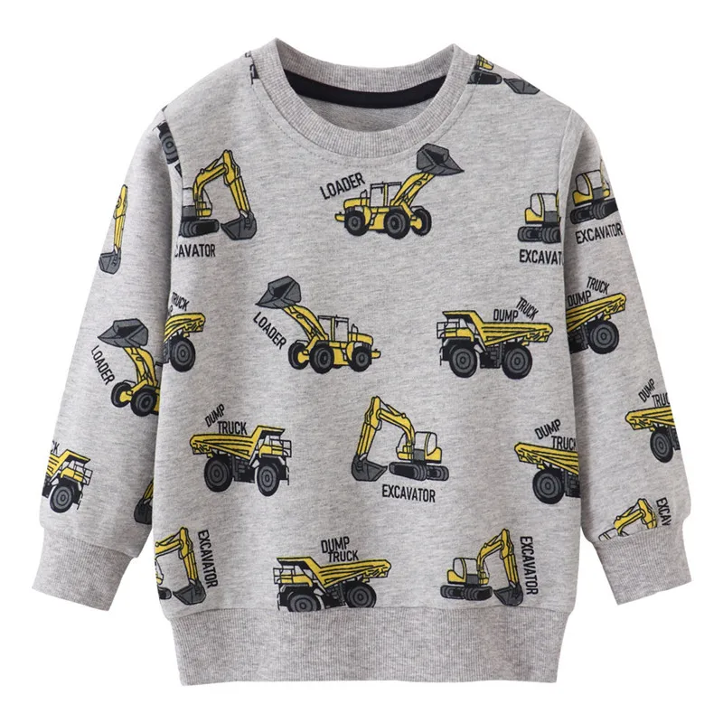 

Jumping Meters 2-7T Fashion Boys Sweatshirts Autumn Cars Print Long Sleeve Toddler Kids Costume Spring Hooded Shirts