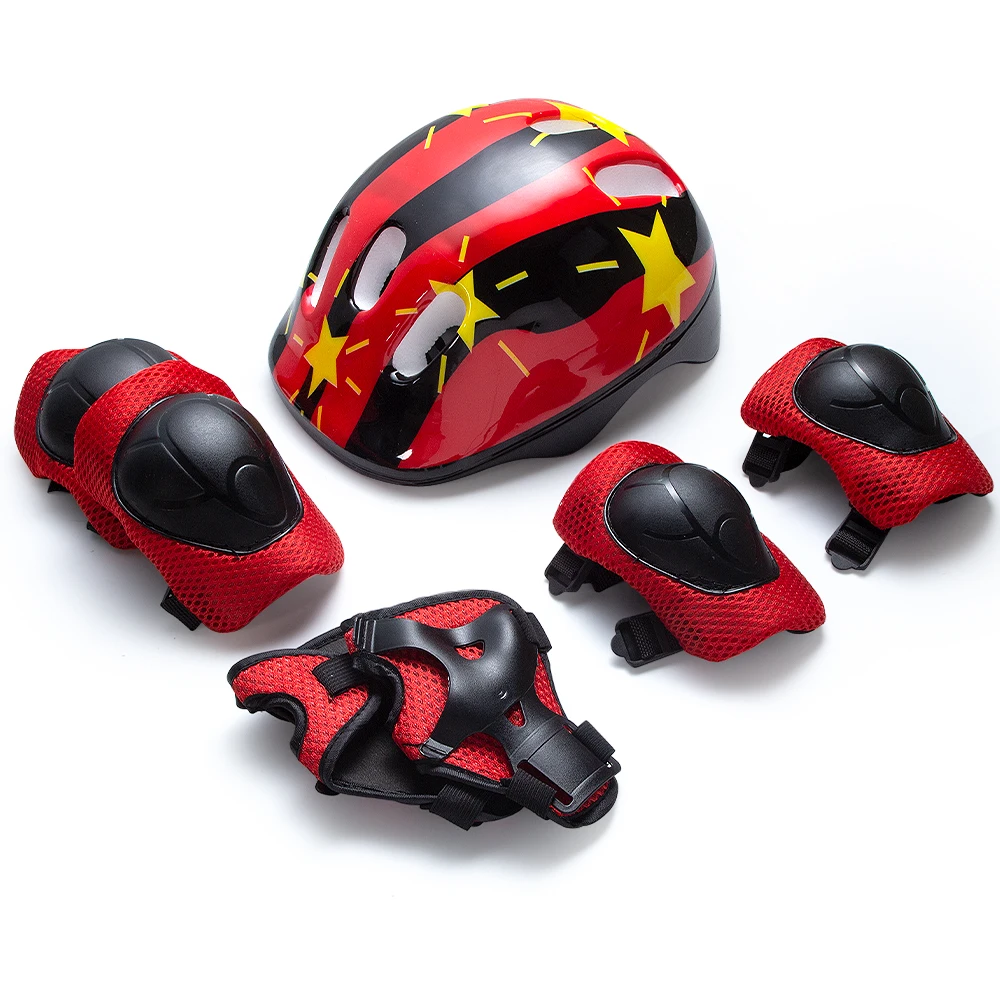 Verstellbarer Helm für Kinder von 3-16 Jahren, Schutzausrüstungsset mit Ellbogen-, Knie- und Handgelenkschonern für Jungen und Mädchen, Sicherheitsschutz zum Skaten – Detail 7