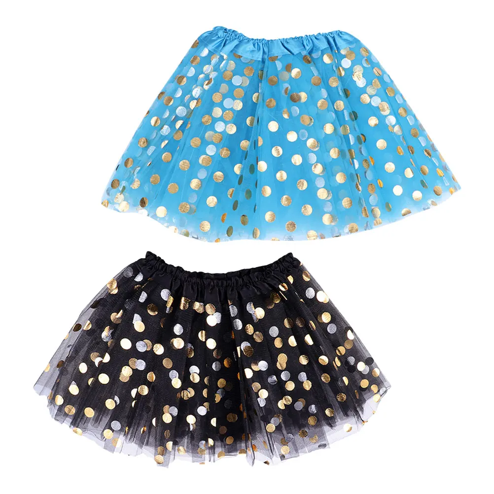 

2Pcs Bronzed Sequin Skirt Children Mesh Tutu for Little Girl Toddler Tulle Kawaii Princess Party Dress Up Costume